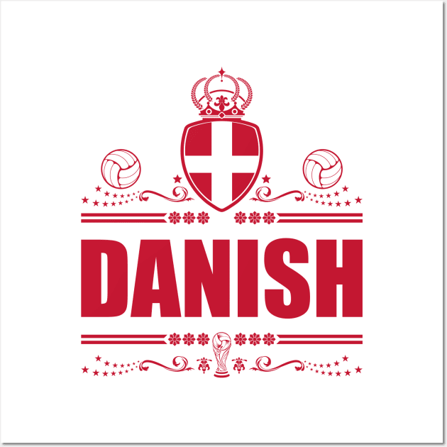 DANISH FOOTBALL GIFT | RED VIGNETTE Wall Art by VISUALUV